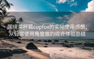 围绕茶杯狐cupfox的实际使用感想：从日常使用角度做的综合体验总结