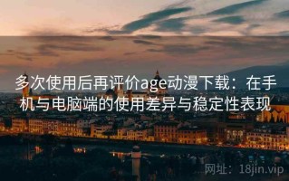多次使用后再评价age动漫下载：在手机与电脑端的使用差异与稳定性表现