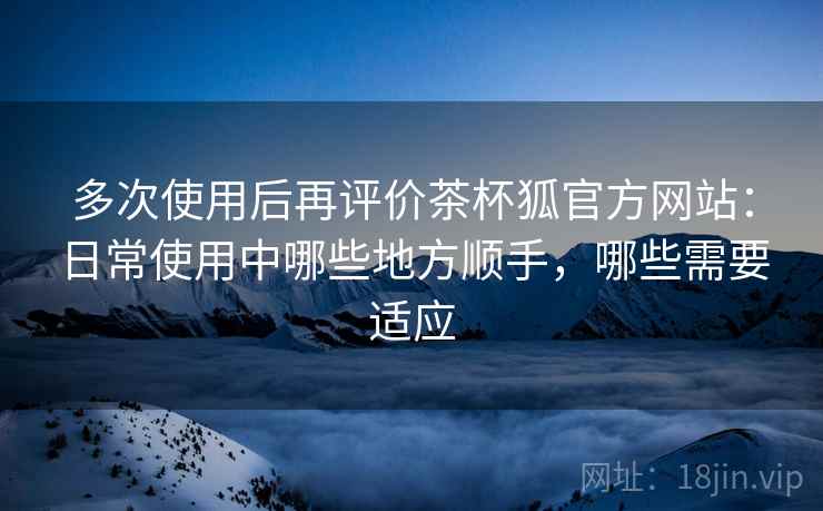 多次使用后再评价茶杯狐官方网站:日常使用中哪些地方顺手,哪些需要适应-第2张图片 多次使用后再评价茶杯狐官方网站:日常使用中哪些地方顺手,哪些需要适应-第2张图片